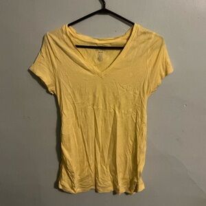 Yellow V-Neck Women's Maternity Top